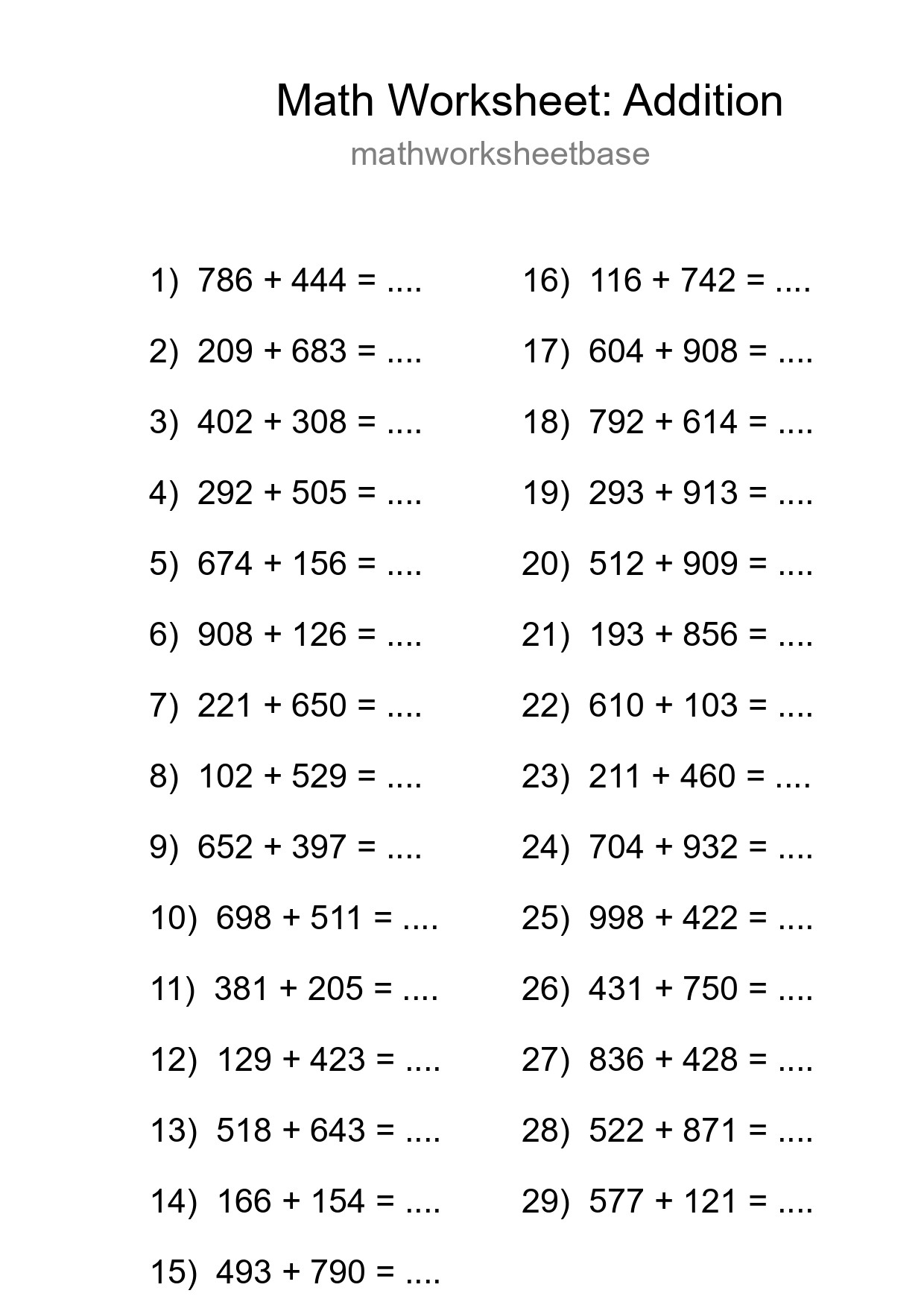 Free 29 Addition Math Worksheet For Grade 5 With Answers - Part 81