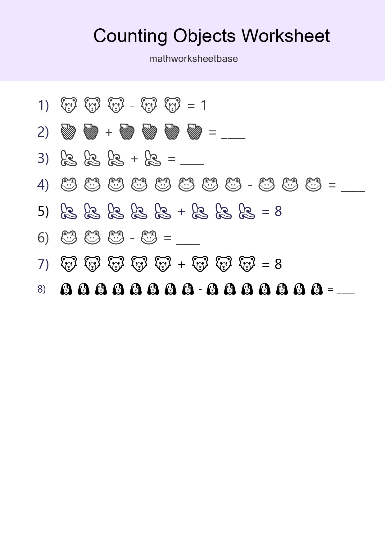 Free Counting Objects Worksheet For Kindergarten - Part 13