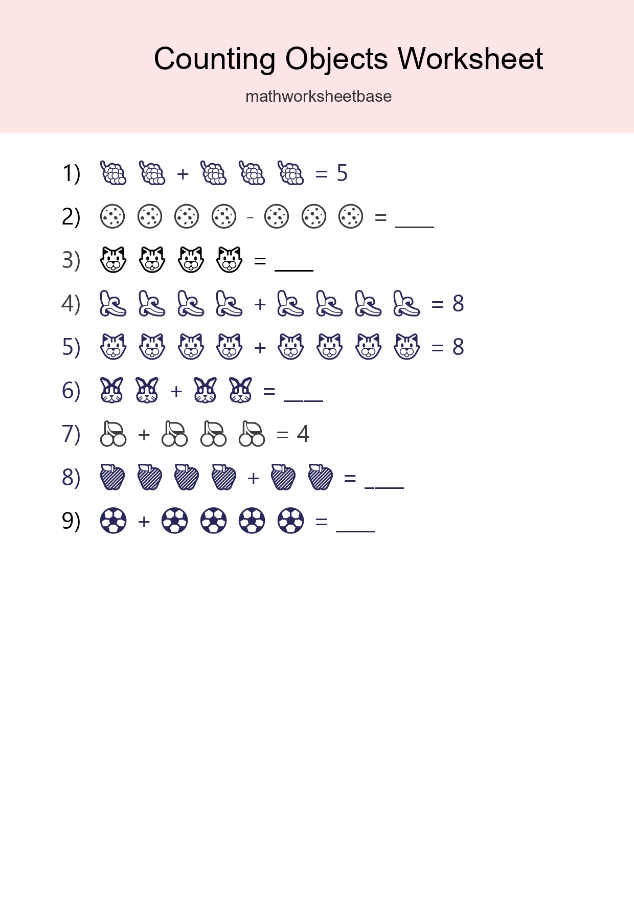 Free Counting Objects Worksheet For Kindergarten - Part 293