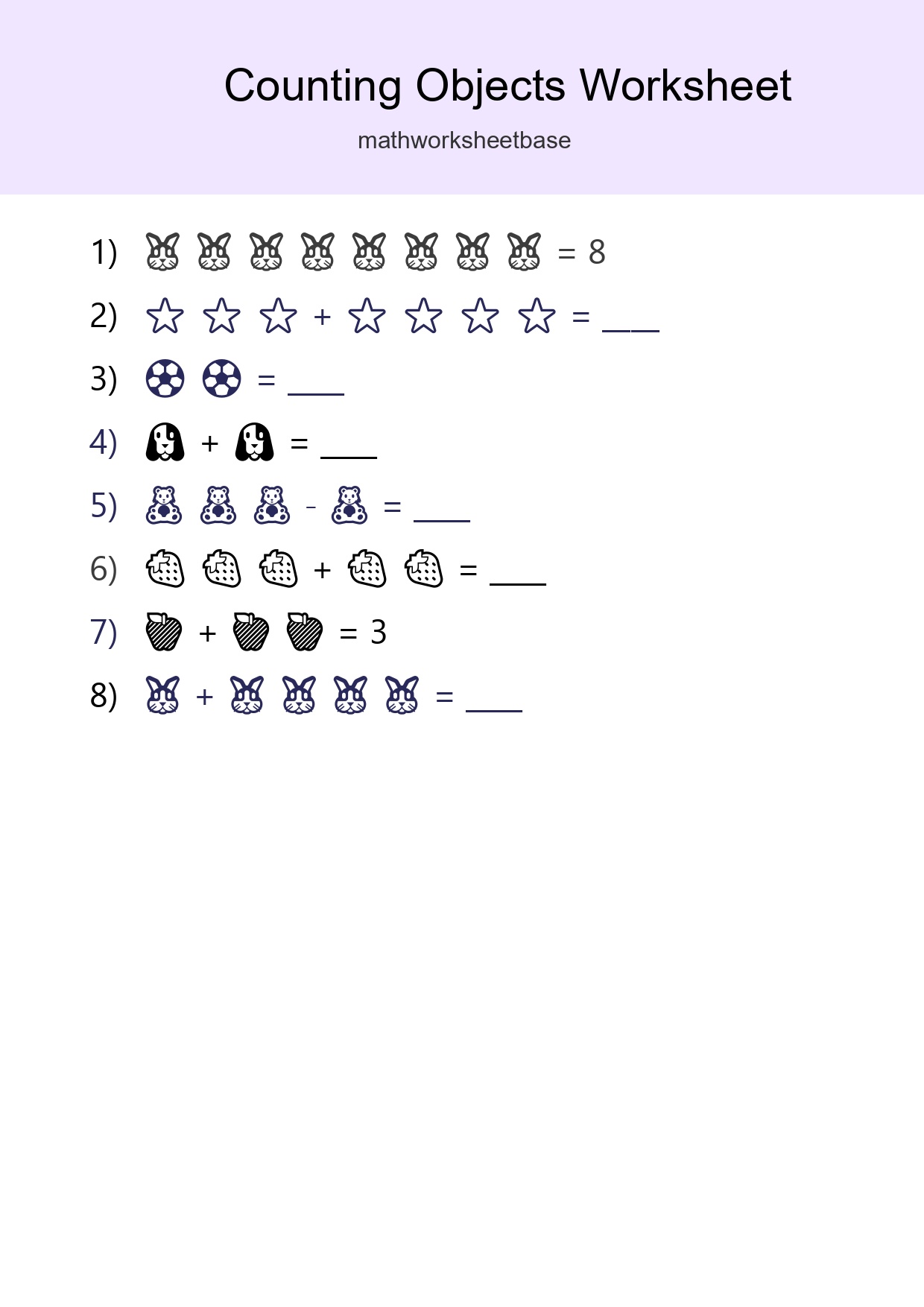 Free Counting Objects Worksheet For Kindergarten - Part 43