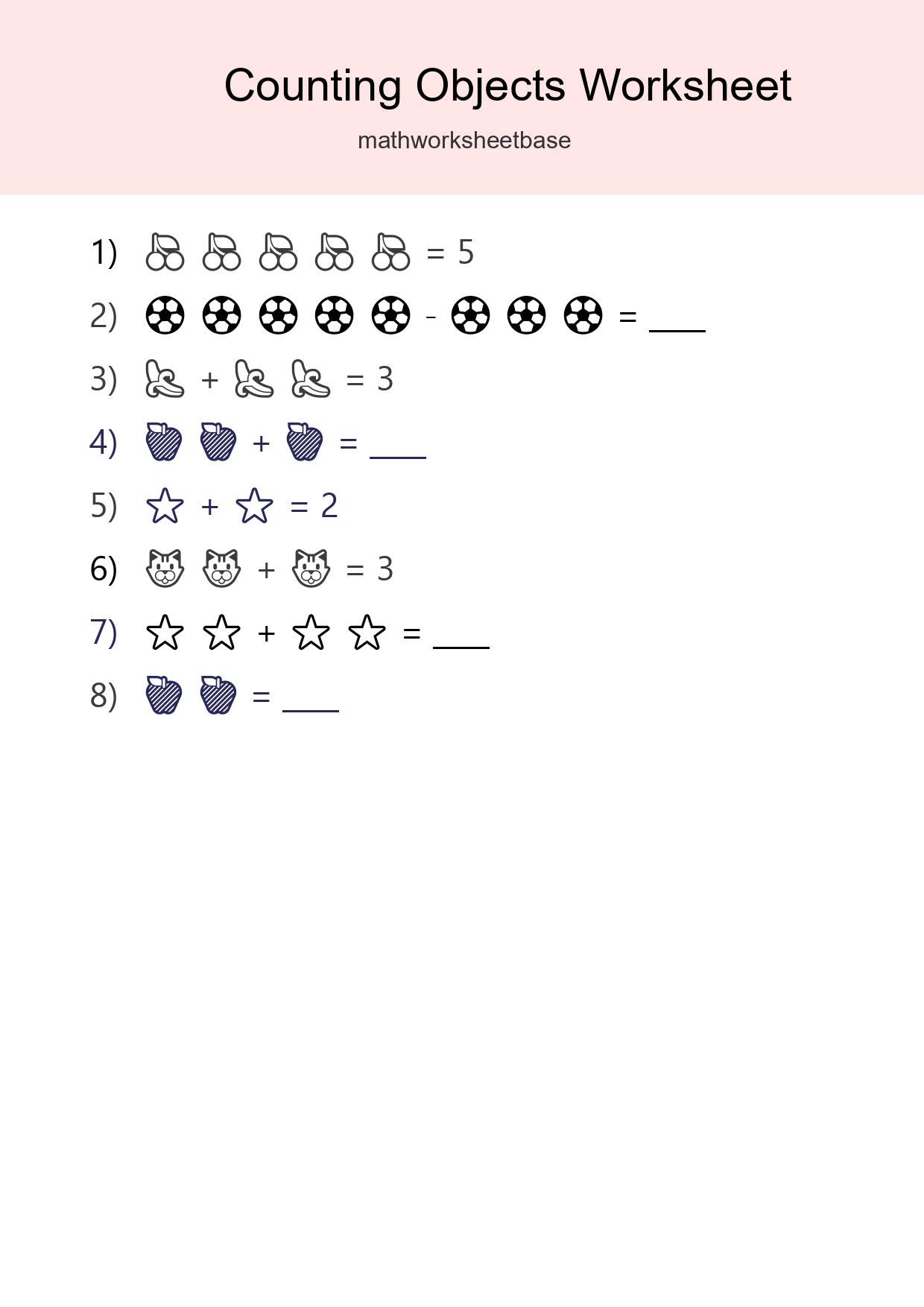 Free Counting Objects Worksheet For Pre-K - Part 103