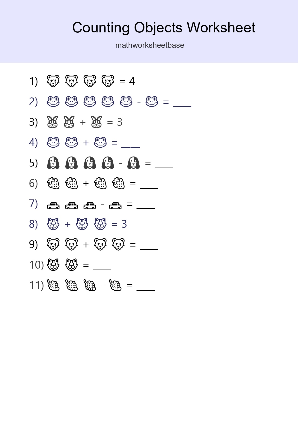 Free Counting Objects Worksheet For Pre-K - Part 83