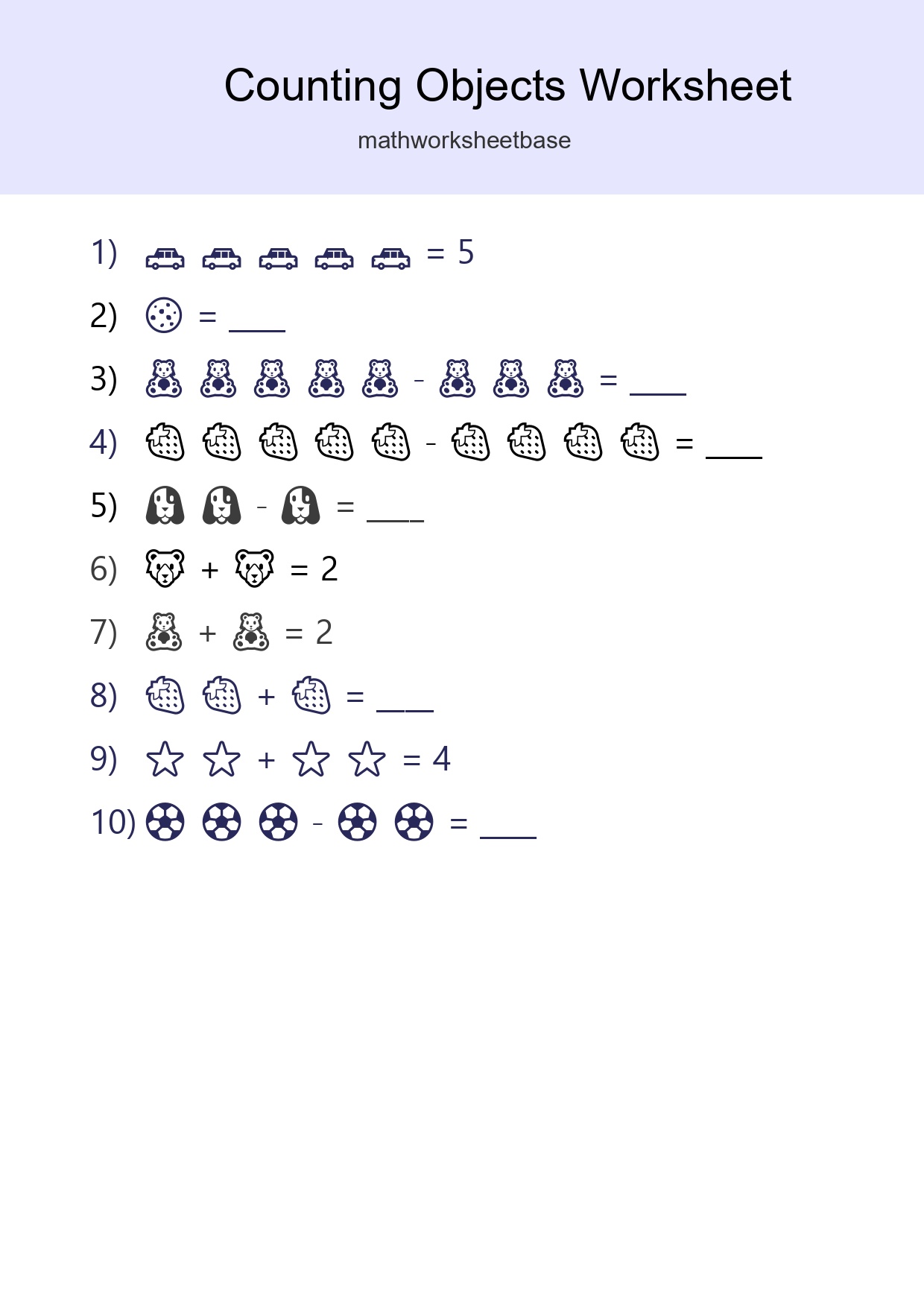 Learn Counting With Pictures Worksheet (Pre-K) - Part 93