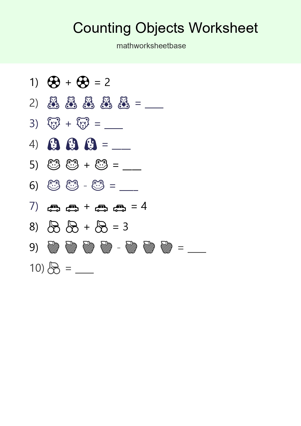 Pre-K Count The Objects Worksheet - Part 143