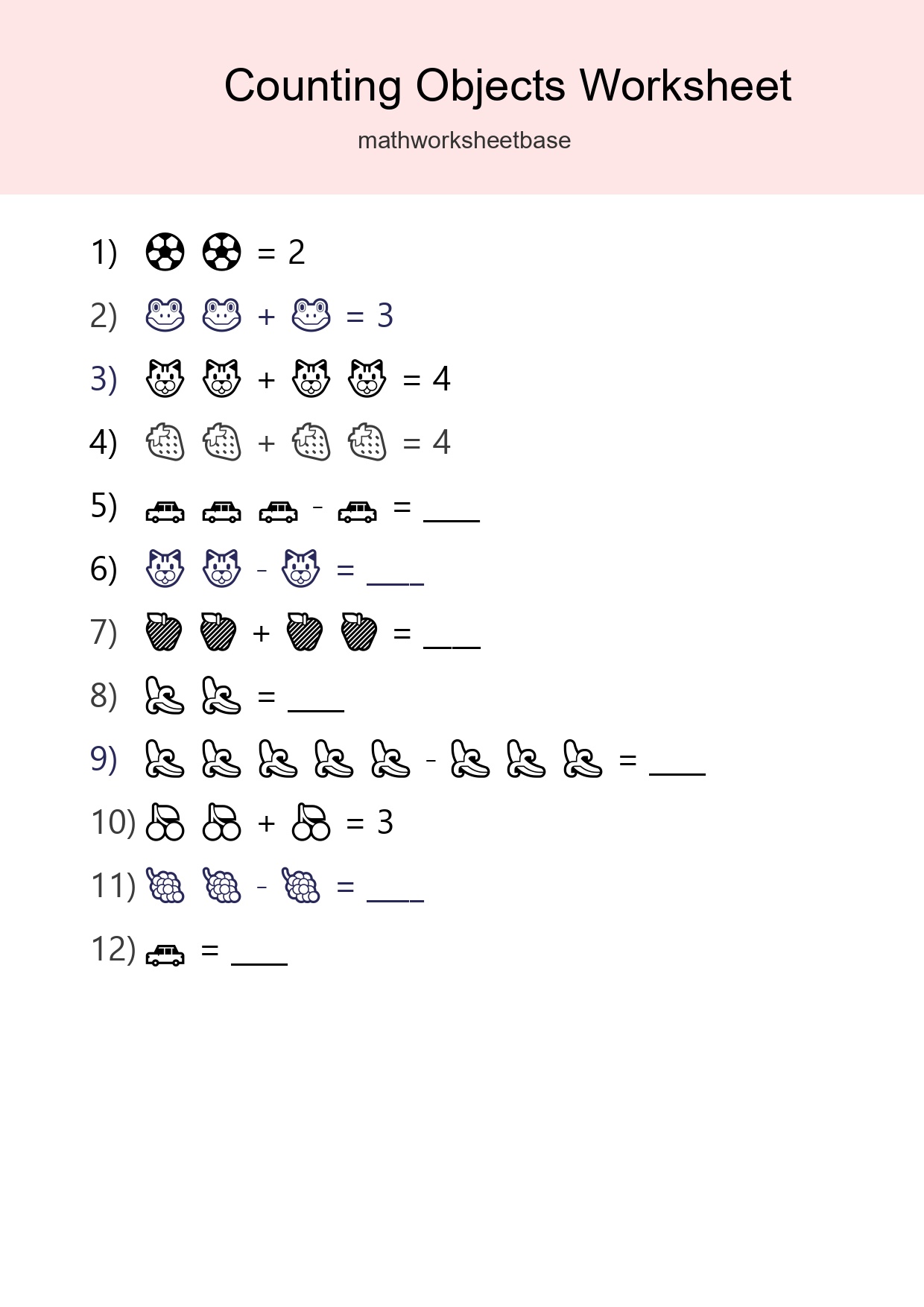 Pre-K Count The Objects Worksheet - Part 63